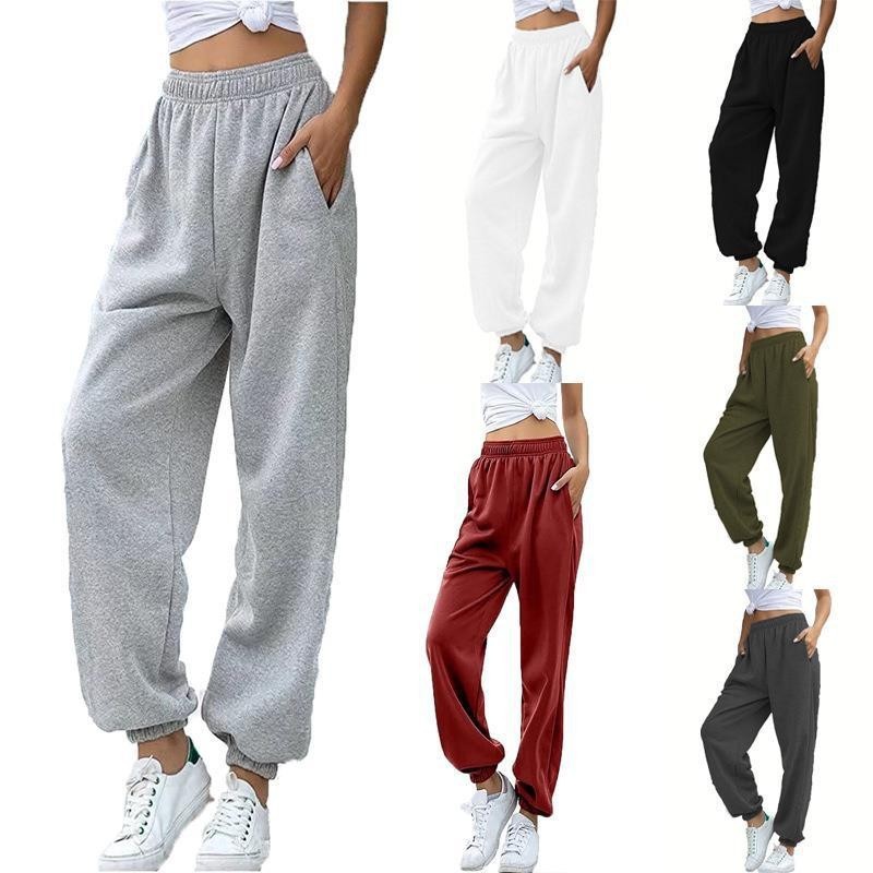 High-Waisted Jogger Pants For Women - Casual Elastic Cuff Sweatpants, Loose Fit Lounge & Streetwear ( 10+ Colors)