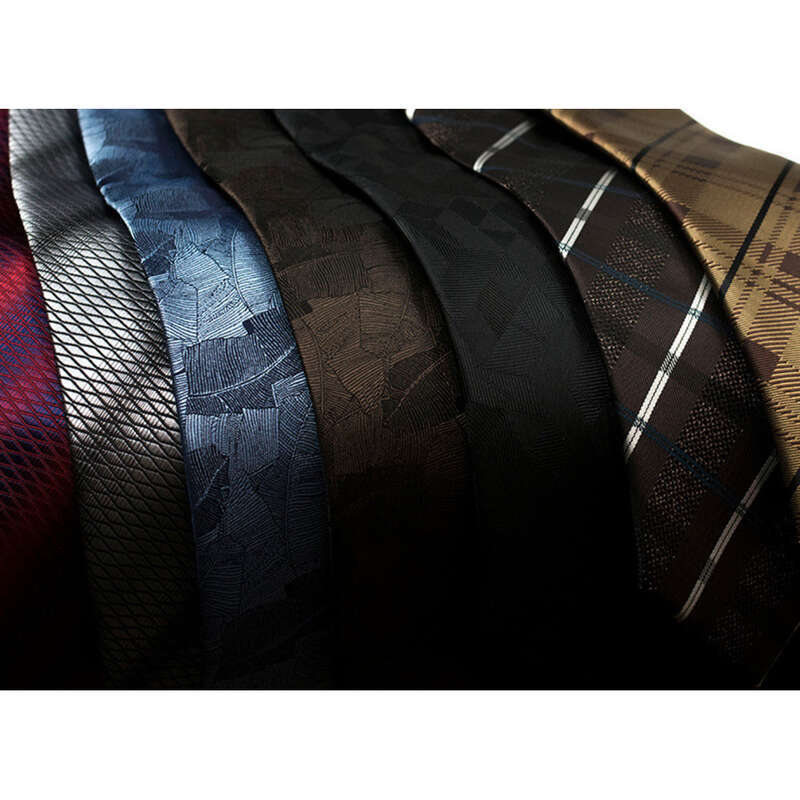 Italiensk uregelmæssig slips mænds formelle business plaid grå kaffedragt lomme håndklæde sæt_voghion.com