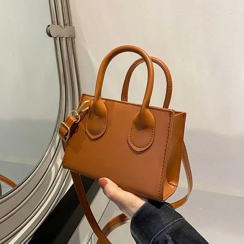 Elegant Top Handle Shoulder Bag For Women Solid Color Pu Leather_voghion.com