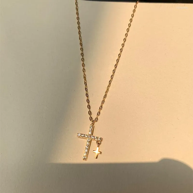Anheng Halskjeder Glitrende Zirkon Halskjede For Kvinner Mote Elegant Minimalistisk Kors Geometrisk Sommer Kragebeinkjede_voghion.com