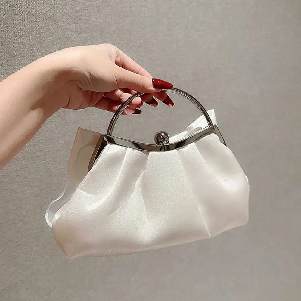 Gyllene siden rosett kväll elegant och trendig bankett clutch kedja axelväska plånbok för kvinnor festväska_voghion.com