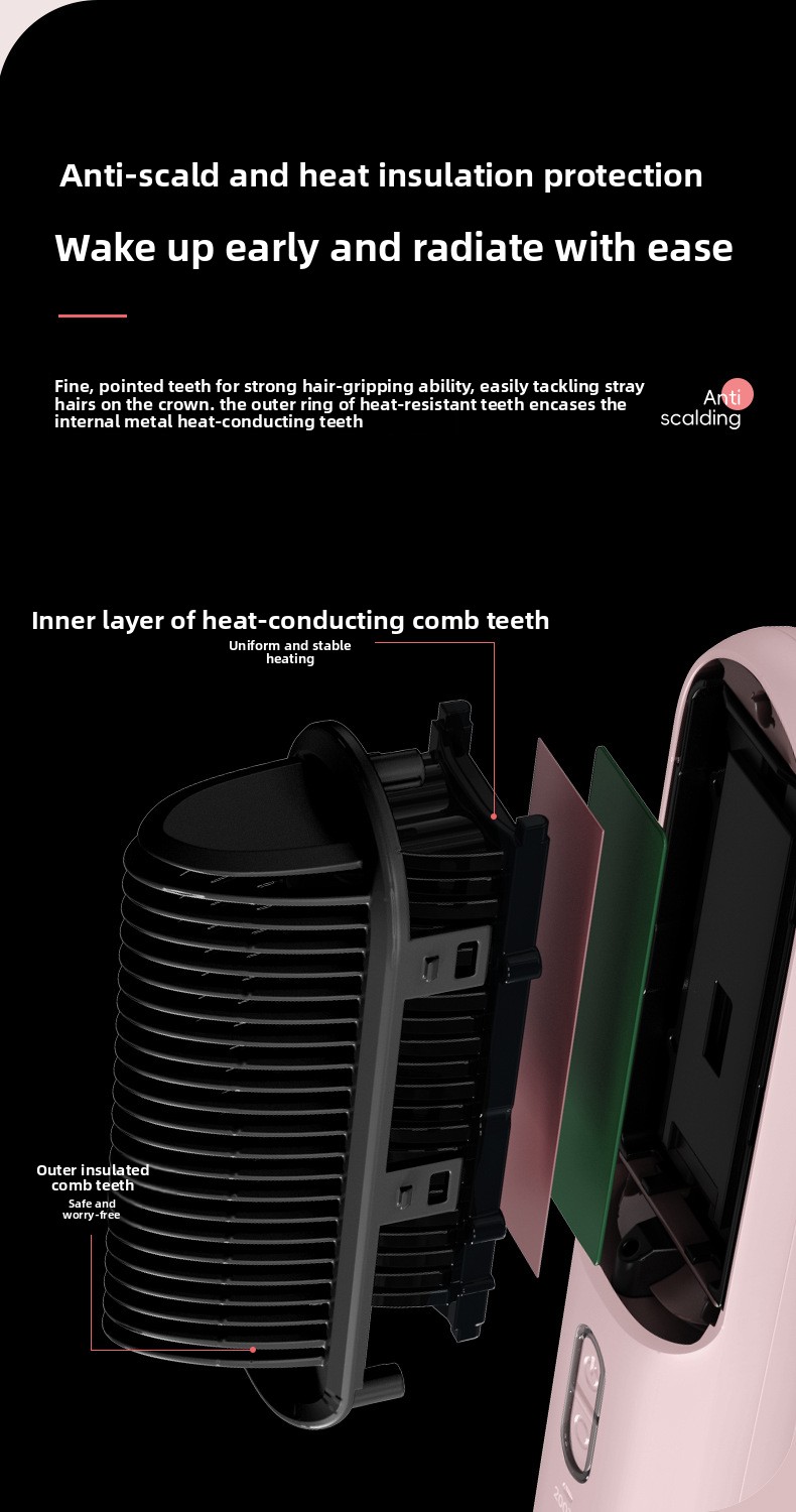 Portable Wireless Hair Straightener Comb - 2-in-1 Electric Hair Curler & Straightening Iron For Styling On-the-Go_voghion.com