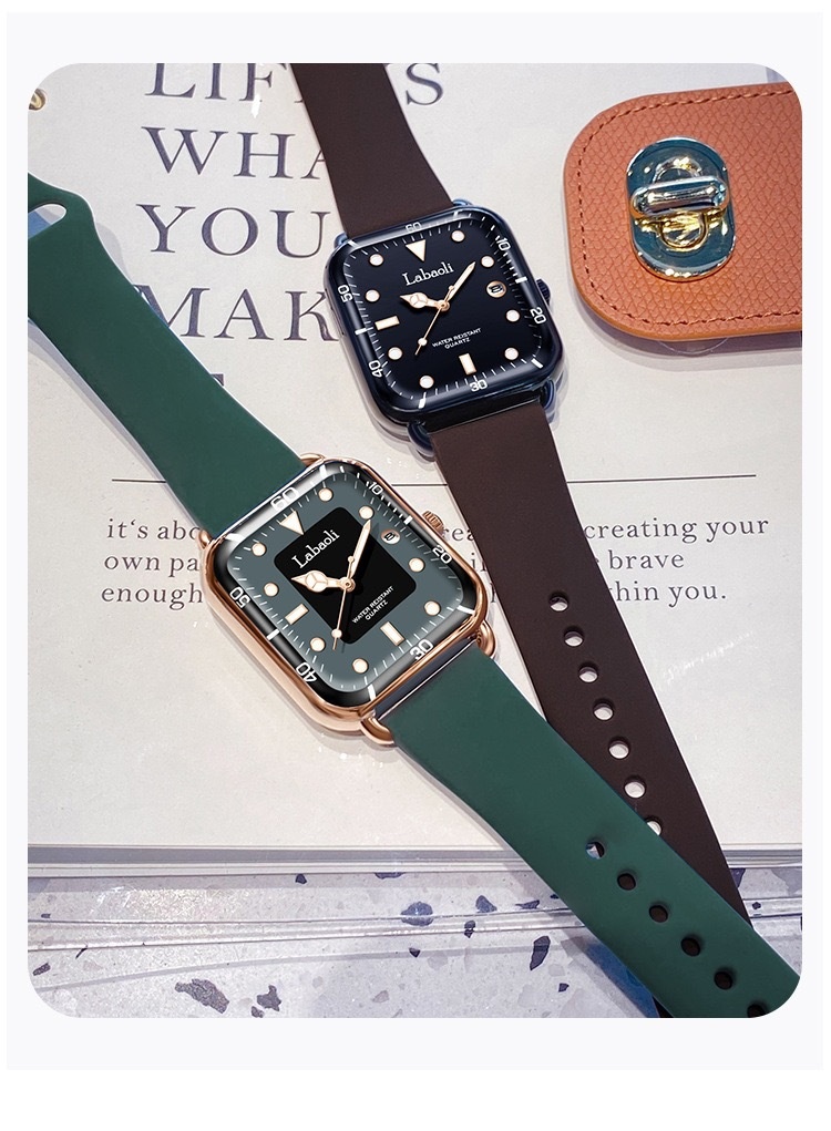 Labaoli New Scale avec calendrier carré montre pour femme, montre polyvalente décontractée_voghion.com