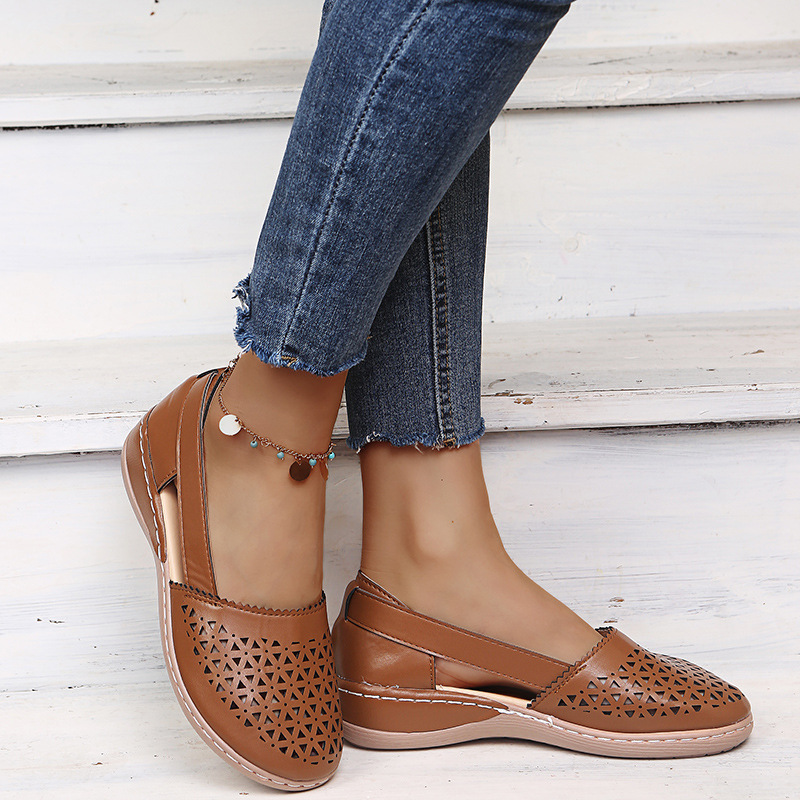 Modische, lässige, perforierte Schuhe für Damen_voghion.com