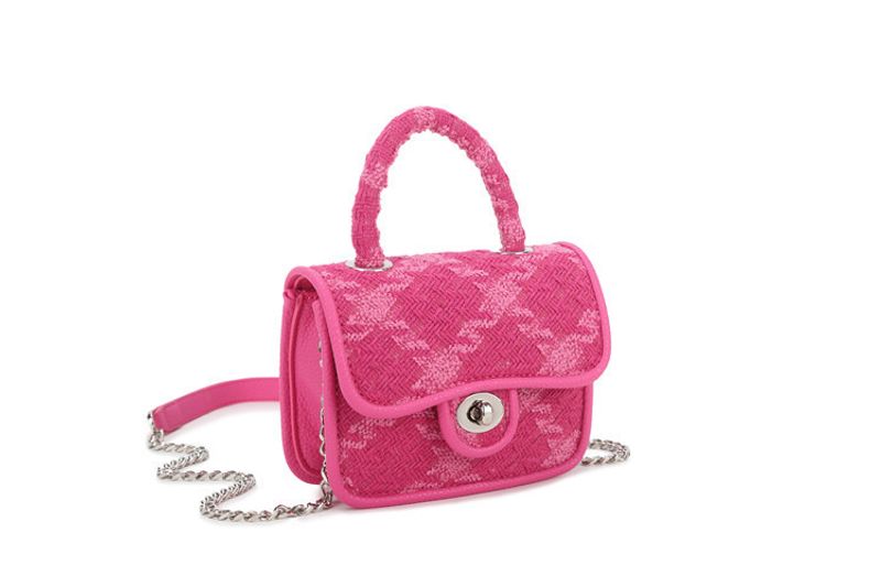 Stil High-End-Textur Nischendesign Schloss Wolldiamantkette kleine quadratische Tasche Schulter Crossbody Handtasche_voghion.com