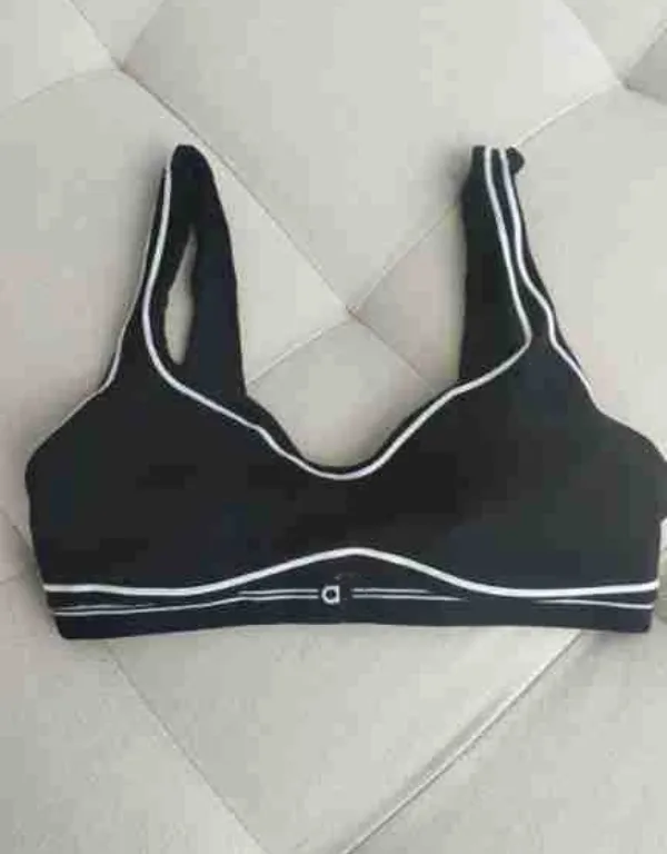 A400 Frauen BH Hohe Taille Hose Training Elastisch Gestreift Atmungsaktiv Yoga Anzug Fiess Set_voghion.com