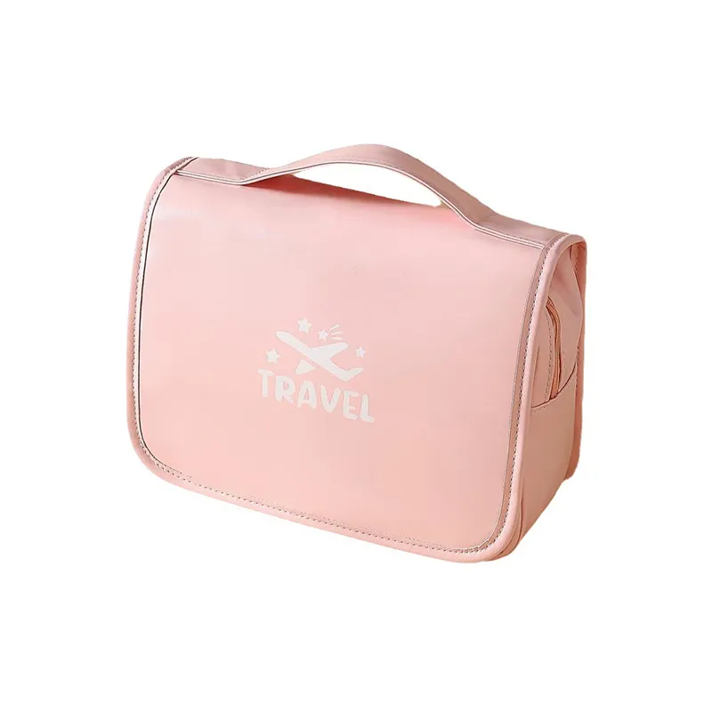 Trousse de maquillage portable de grande capacité avec crochet pour ranger les produits cosmétiques et les articles de toilette, idéale pour les voyages et les affaires._voghion.com
