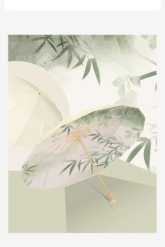 16 Bone Colored Rubber Dual-purpose Sunshade For Both Rain Light, Foldable High-end Feeling, Protection And UV_voghion.com