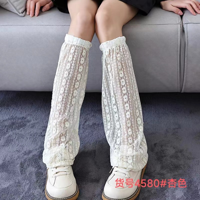 Calzini estivi con protezione solare, neri, sottili e sexy, a gamba larga, in pizzo, da donna, lunghi e traforati_voghion.com