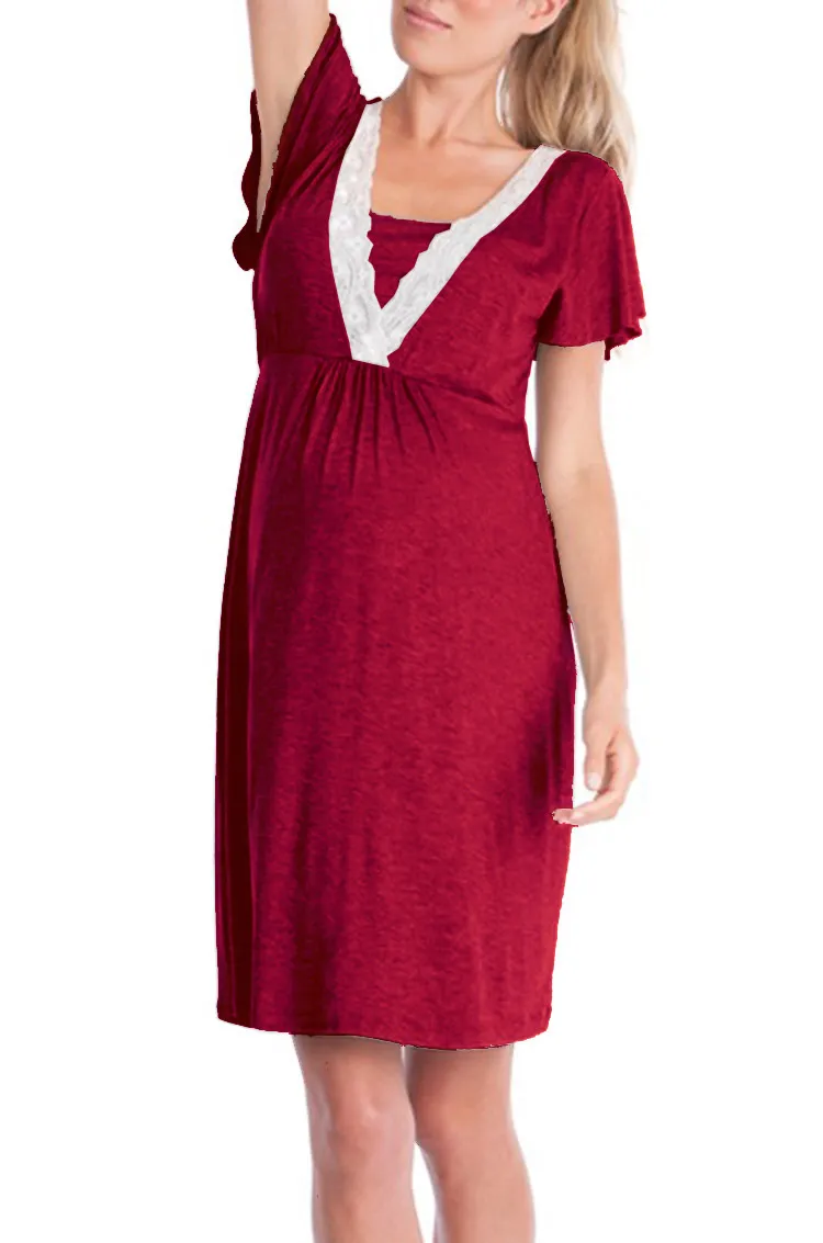 Pregnancy Nursing Clothes Women Lactation Maternity Dresses Clothing for Breastfeeding Pregnant Summer Dress_voghion.com