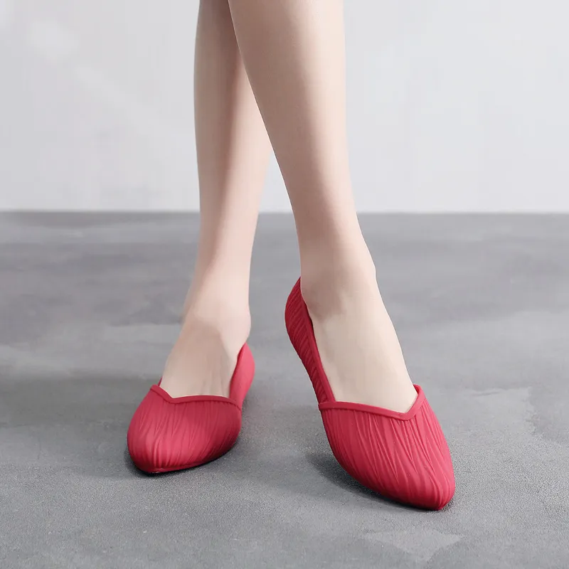 New Low-top Waterproof Rain Boots Women Summer Adult Work Rubber Fashion Jelly Shoes Non-slip Shallow Toe Sandals_voghion.com
