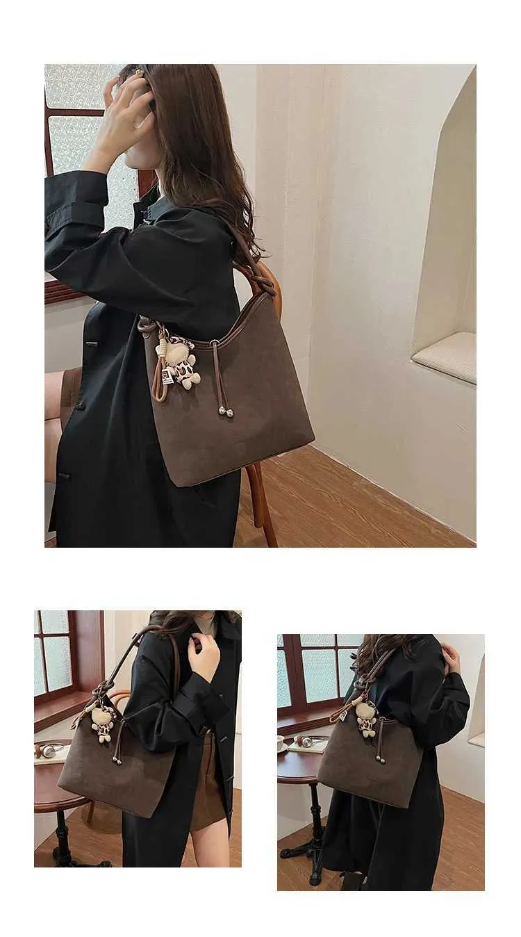 Sacs à main en daim tendance pour femmes, sacs à bandoulière solides de grande capacité, sacs à bandoulière décontractés pour femmes, polyvalents, doux, sous les bras_voghion.com