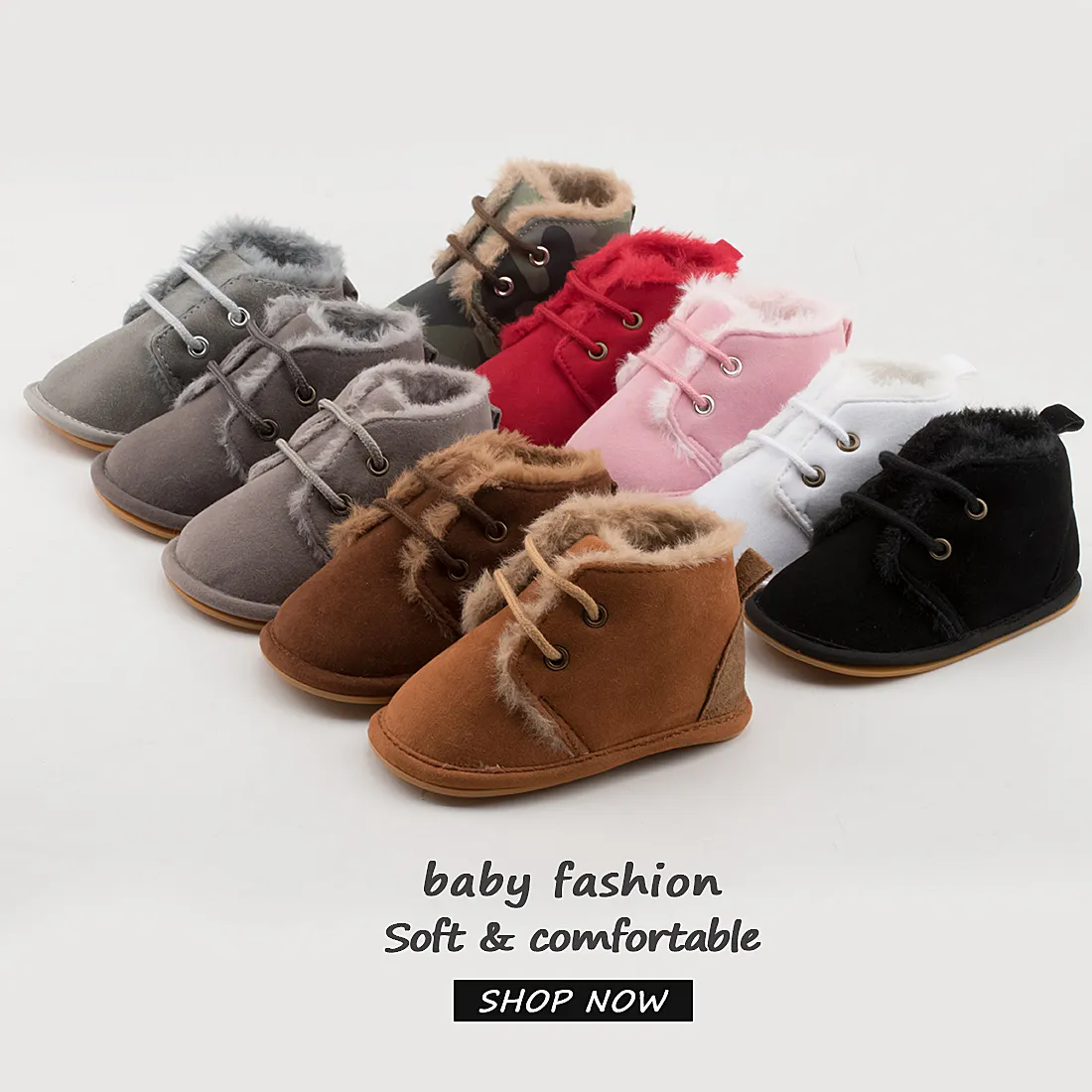 Winter Baby Snow Booties Fluff Warm Happysteps Infant Boy Girl Toddler Boots Rubber Sole Non-slip Soft Newborn First_voghion.com