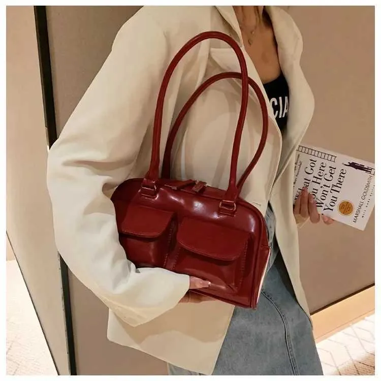 Dames satchel handtas van lakleer designer schoudertas rood_voghion.com
