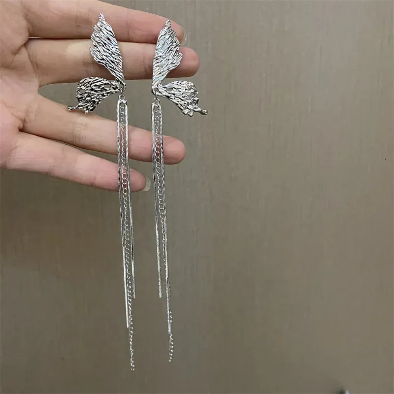 Fritillary Butterfly Long Tassel Earrings Woman Personality Cute Enamel Bow Stud Daily Wear Jewelry Accessories 240618_voghion.com