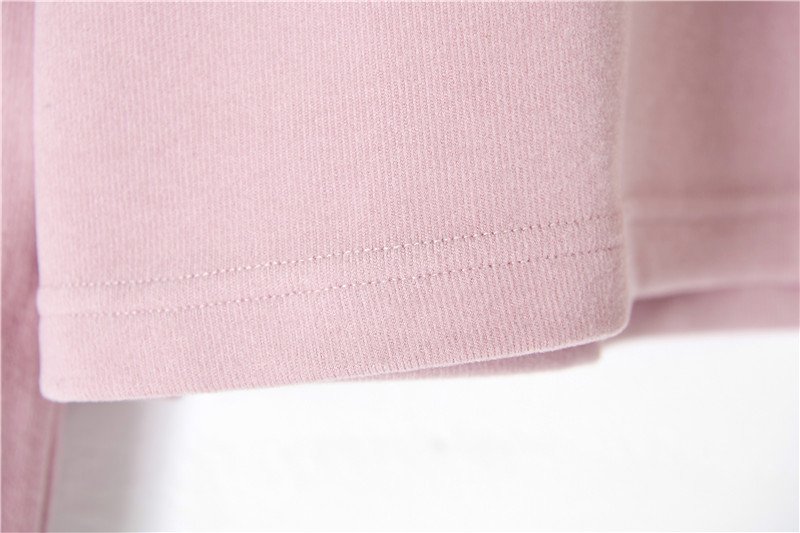 Fløjl pyjamas sæt til kvinder v-hals pullover hjemmetøj sæt_voghion.com