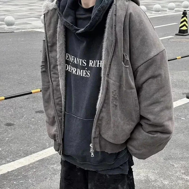 Felpe con cappuccio da uomo, 24FW, qualità Strtwear, vintage, lavato, nero, danneggiato, Enfants Riches Deprimes, felpa con cappuccio da uomo e da donna, 1 etichetta_voghion.com