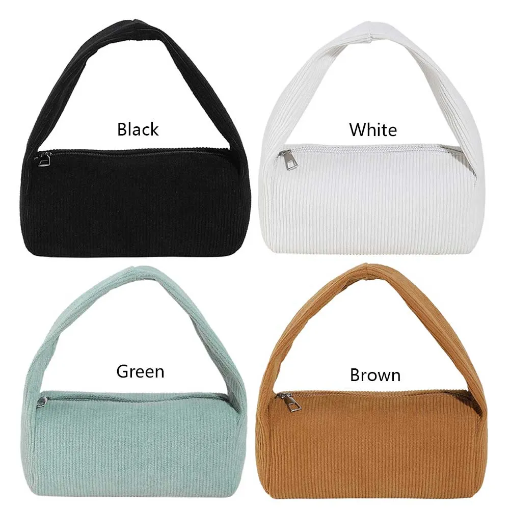 Frauen Taschen Winter Cord Schulter Tasche Casual Reise Achselhöhle Einkaufen Telefon Beutel Zipper Weibliche Handtasche Kupplung_voghion.com
