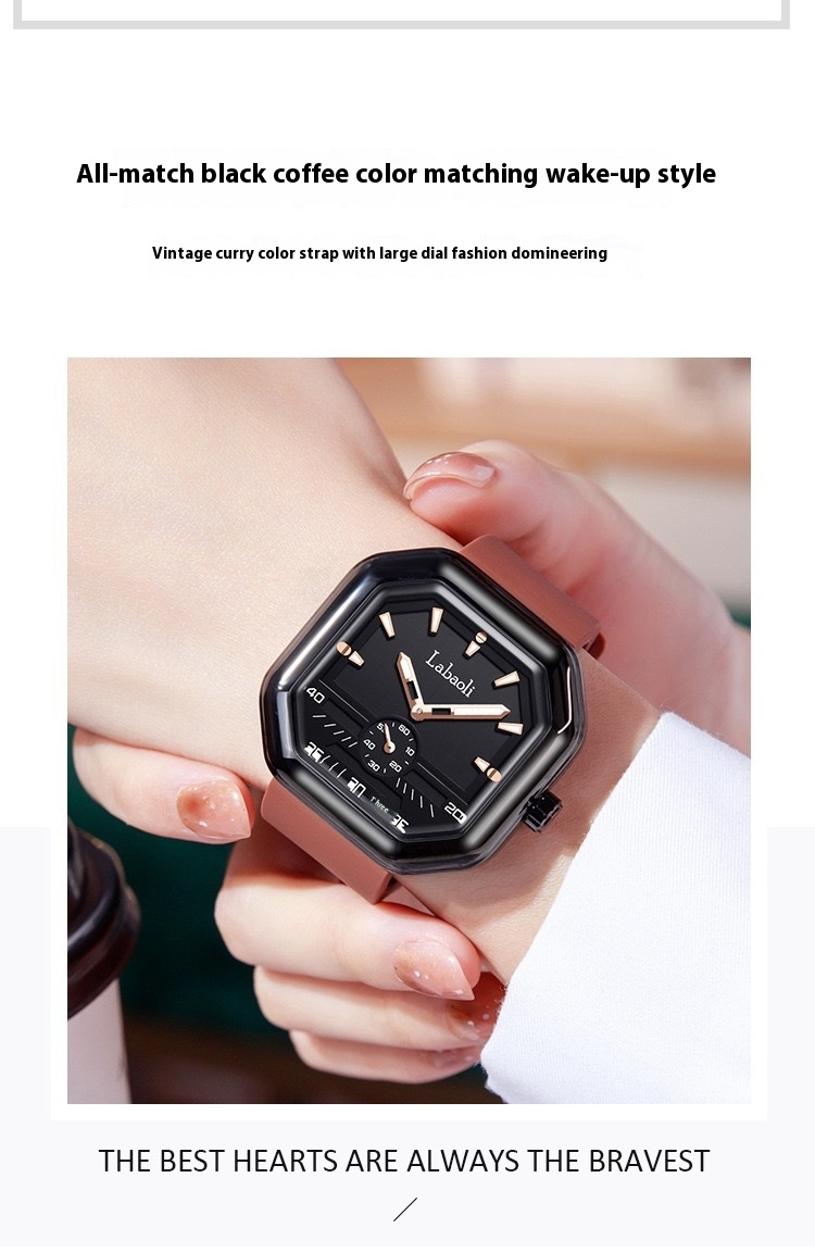 Labaoli/La Polaroid Watch Orologio da polso da donna casual grande Tiktok con secondo quadrante indipendente in silicone_voghion.com