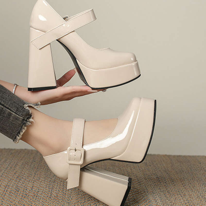 2023 Spring New Black Short Heel Women's High Heels_voghion.com