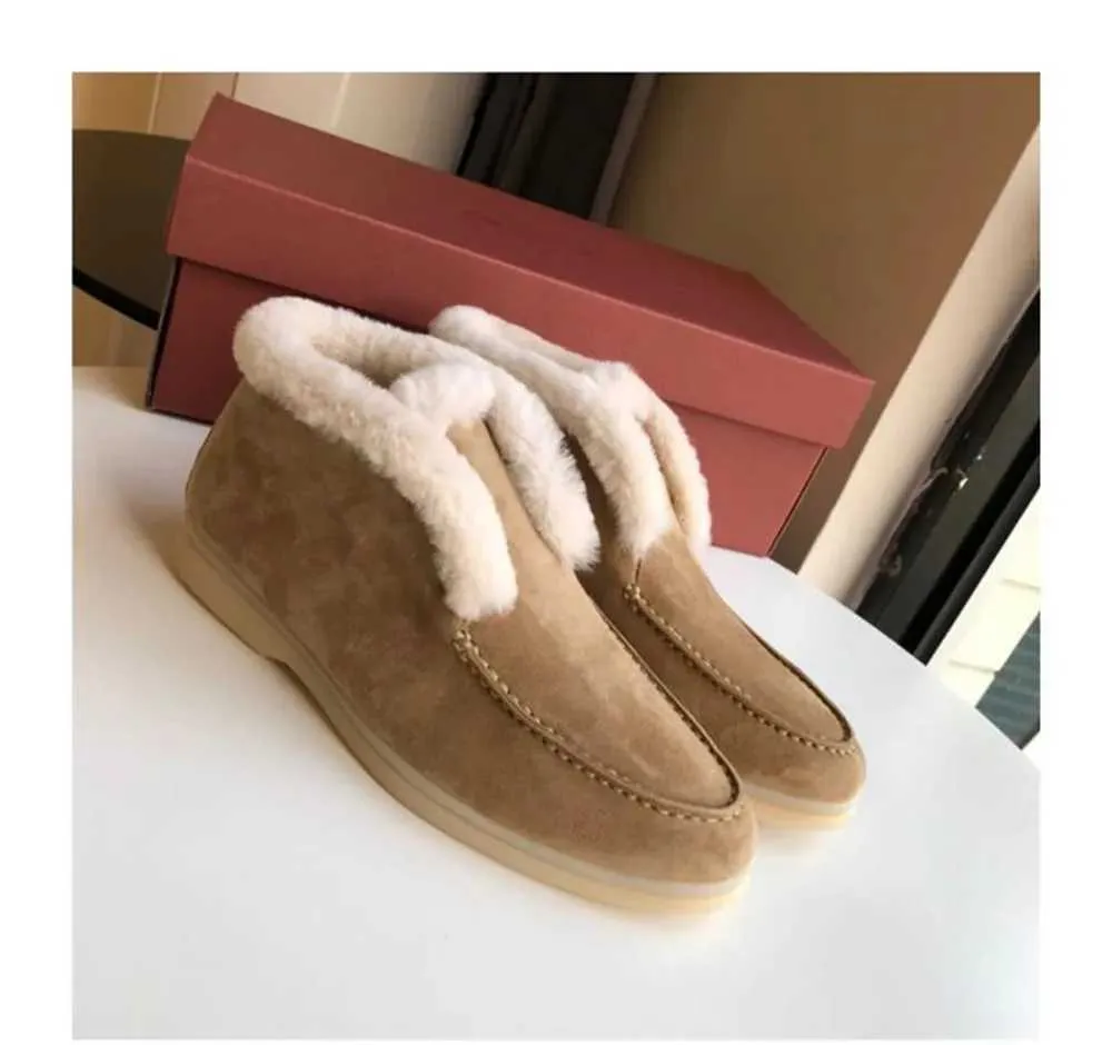 Casual Winter Short Snow Boots for Women Natural Wool Fur Loafers Cow Suede Warm Flat Shoes L * P z241106_voghion.com