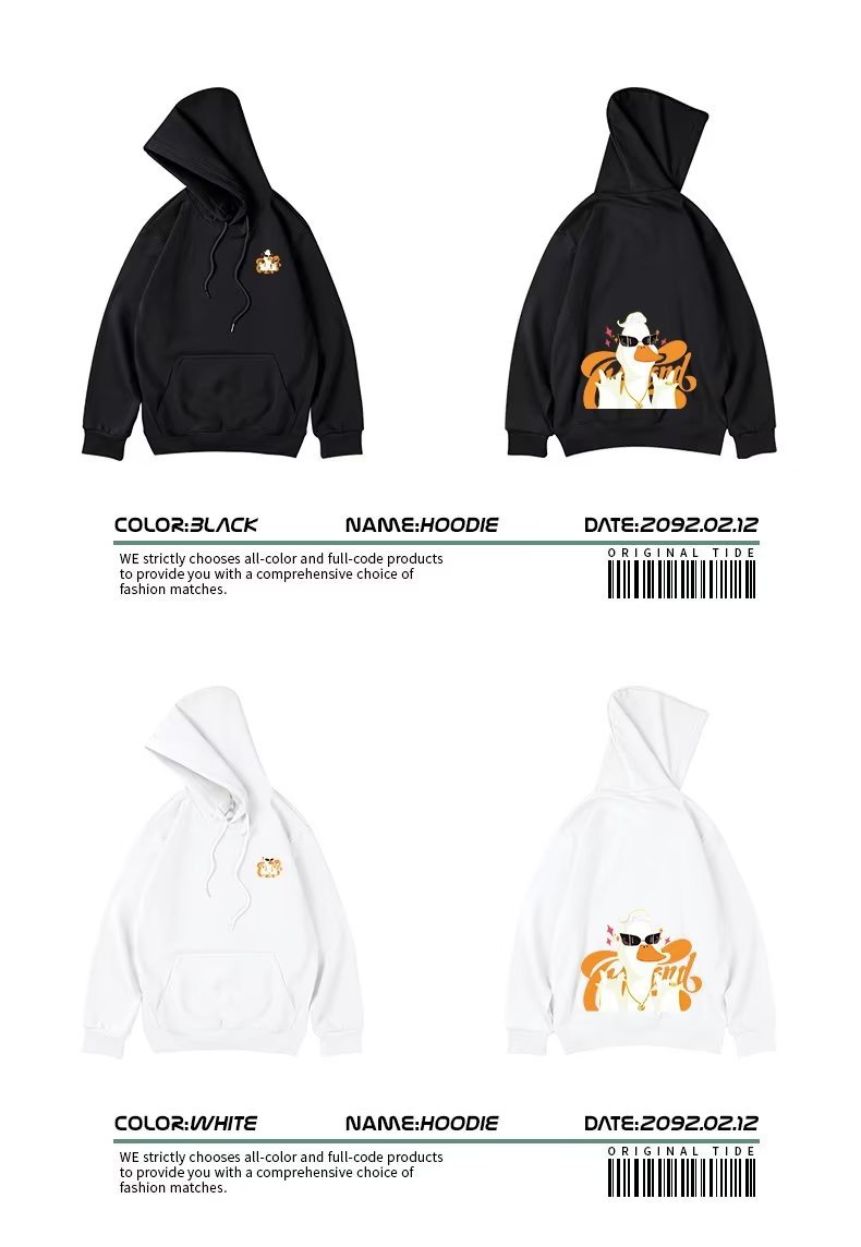 Oversized heren hoodie met amerikaanse eend print winterfleece_voghion.com