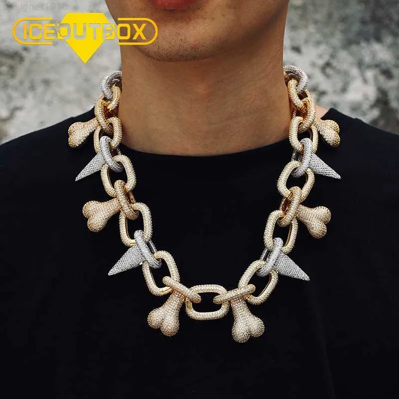 Iced Out Cuban Link Chain Necklace For Men Prong Set Jewellery_voghion.com