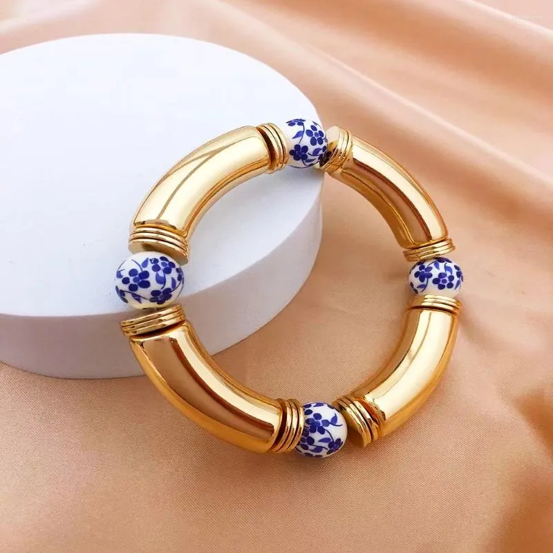 Pulseira de acrílico de bambu da moda, designer de criatividade, presente nobre, joias adequadas para uso festivo, estilo retrô da corte_voghion.com