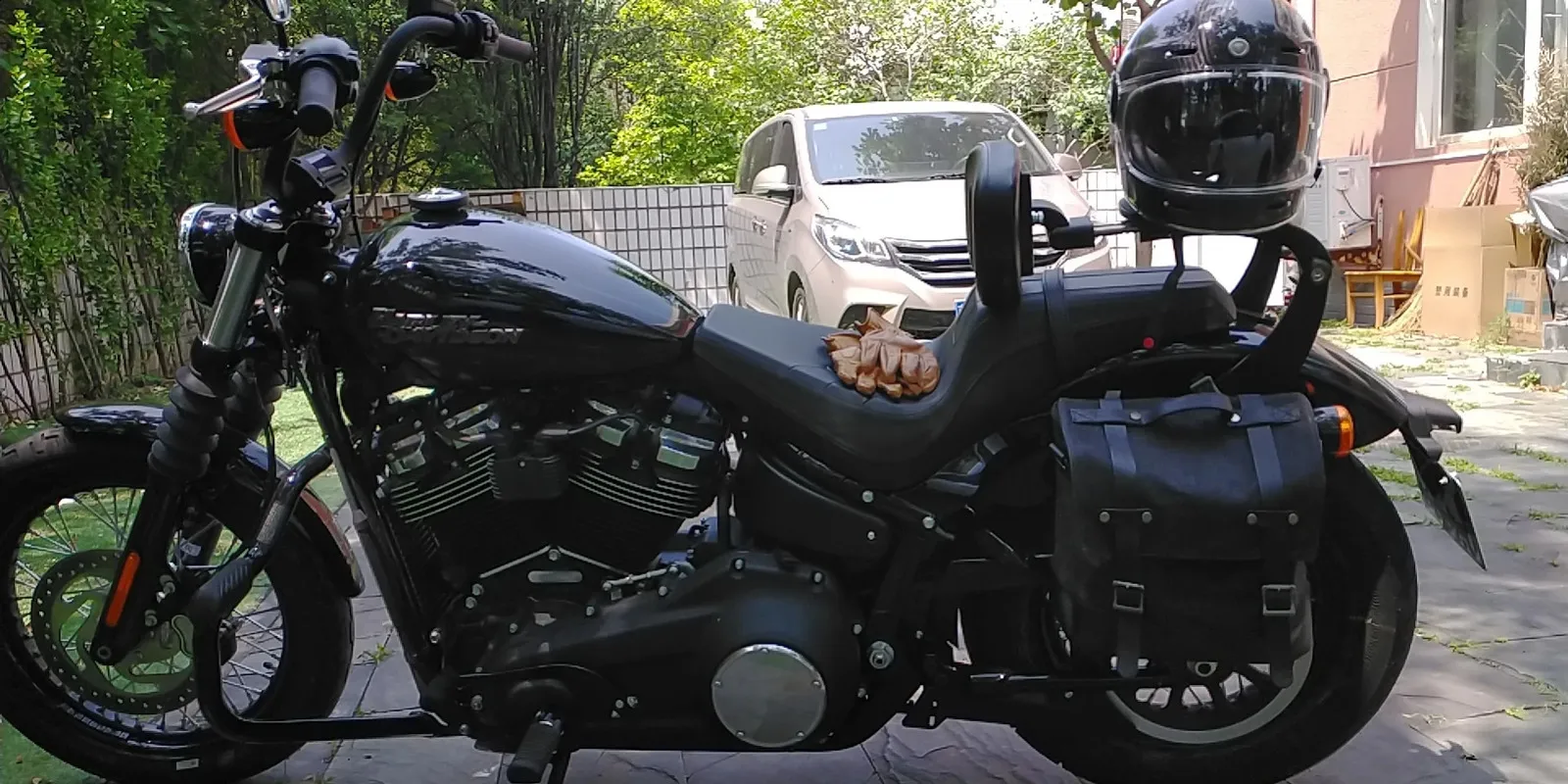 Retro locomotive universal waterproof side motorcycle canvas knight saddle bag 240824_voghion.com