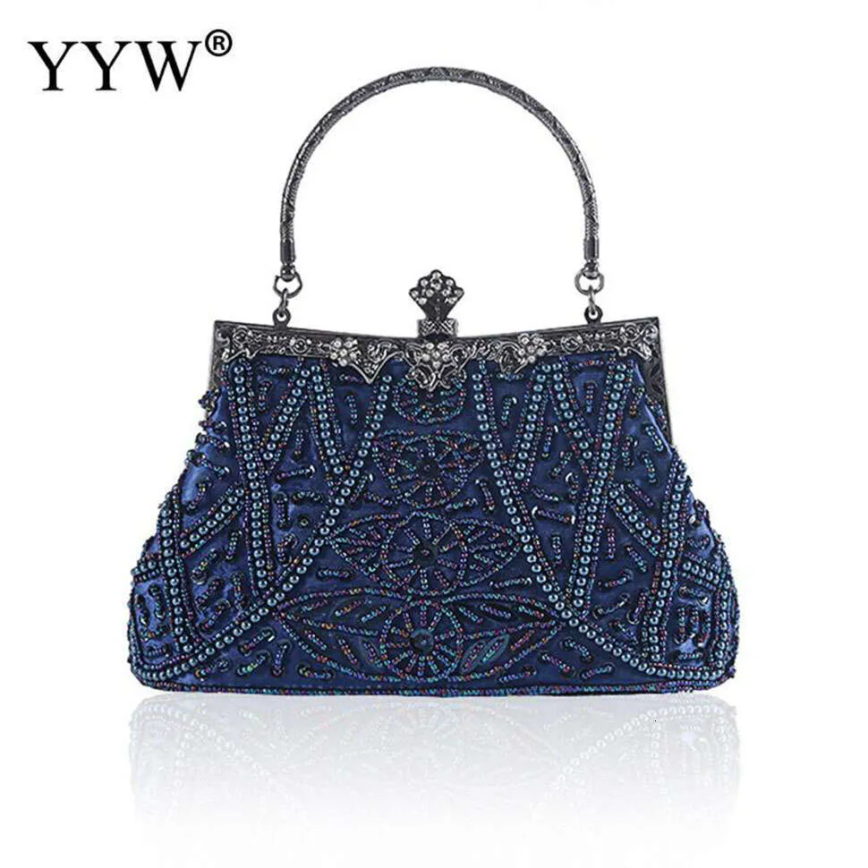 Vintage Handtasche Weibliche Abend Dunkelblau Party Geldbörsen Und Handtaschen Designer Damen Clutch Umhängetaschen Sac A Main_voghion.com