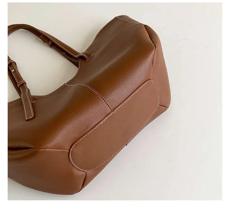 Designer Large Capacity Women Handbag Single Shoulder Portable Shopping Leather Ladies Commuter Underarm Totes Bag_voghion.com