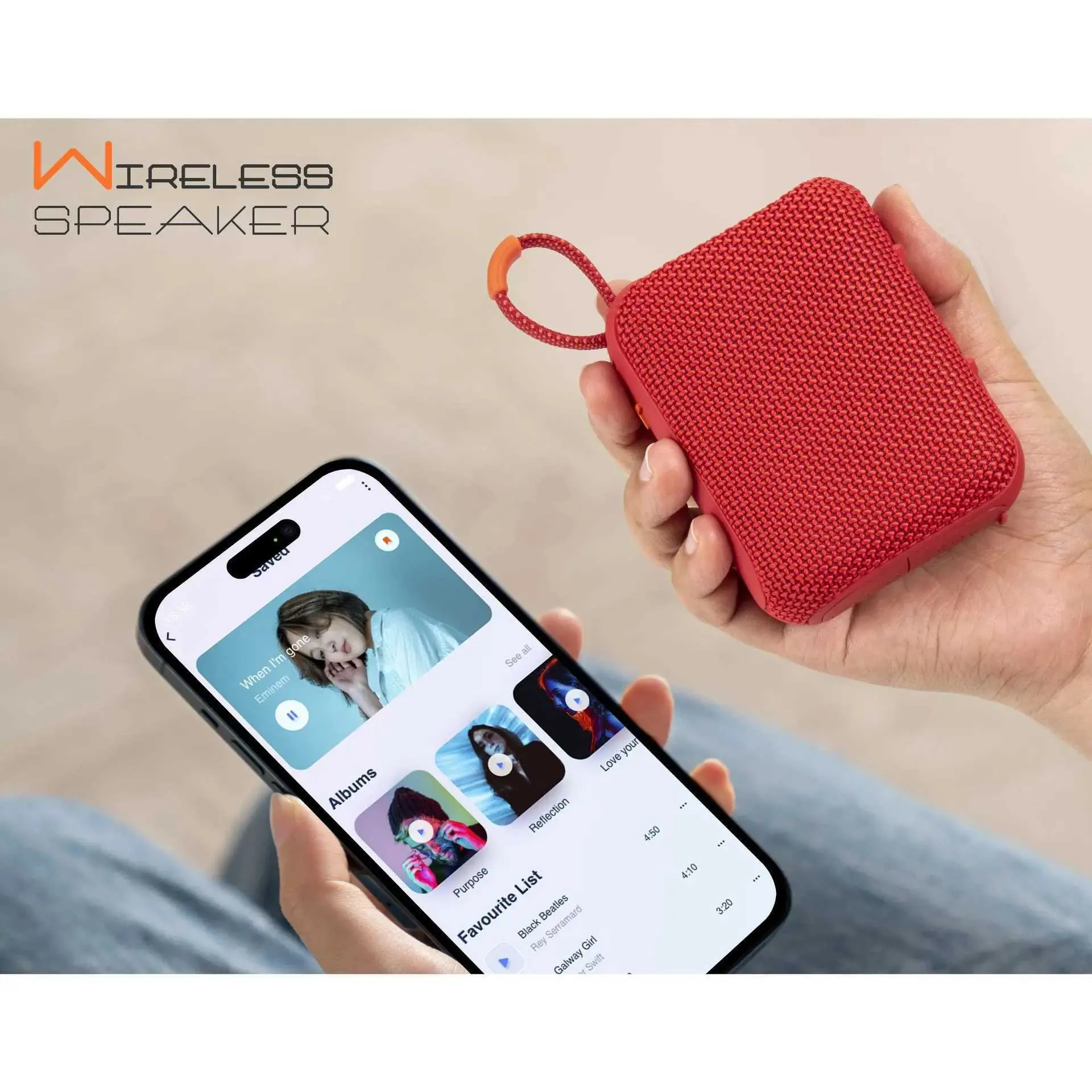 GO4 Mesh Mini Portable Handheld Outdoor Wireless Speaker TWS Stereo Column Music Center Subspeaker/TF Card/USB Disk_voghion.com