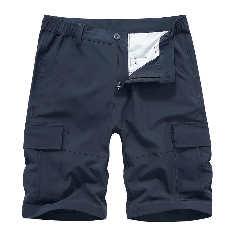 Men's Shorts Elastic Workwear Summer Casual Multi-pocket Capris_voghion.com