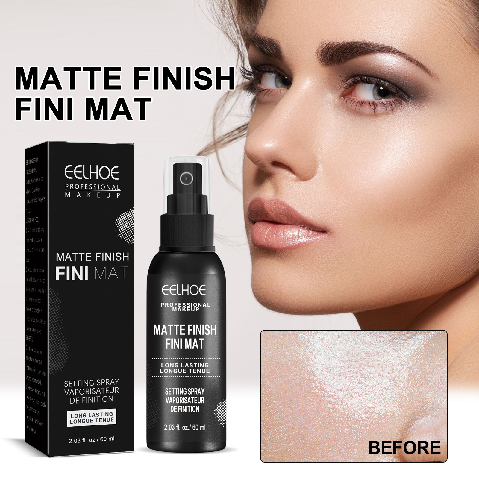 EELHOE quick drying film lasting, not easy to take off makeup, refreshing, matte set makeup and moisturizing spray_voghion.com