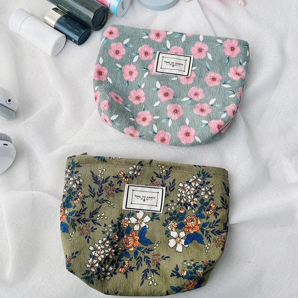 Trousse de toilette en jacquard floral, simple et tendance, grande capacité, idéale pour les voyages, les soins de la peau, les produits de toilette et le maquillage_voghion.com