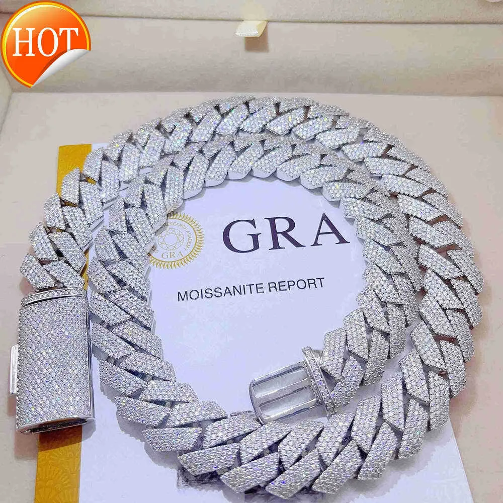armband guld halsband designer smycken kubansk länk Pass Diamond Tester Sterling Sier Halsband Vvs moissanite kedja_voghion.com