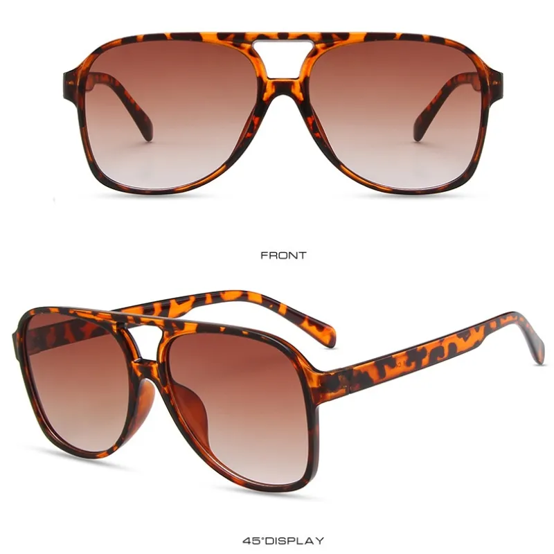 Design Of Retro Square Polarized Aviator Sunglasses Womens Mens 70s Vintage Double Bridge Sun Glasses_voghion.com