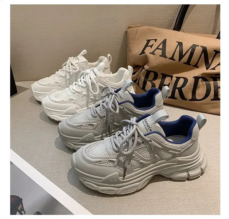 Dad Mesh Breathable Womens Running Shock Absorption Light Sneakers Platform Shoes 240809_voghion.com