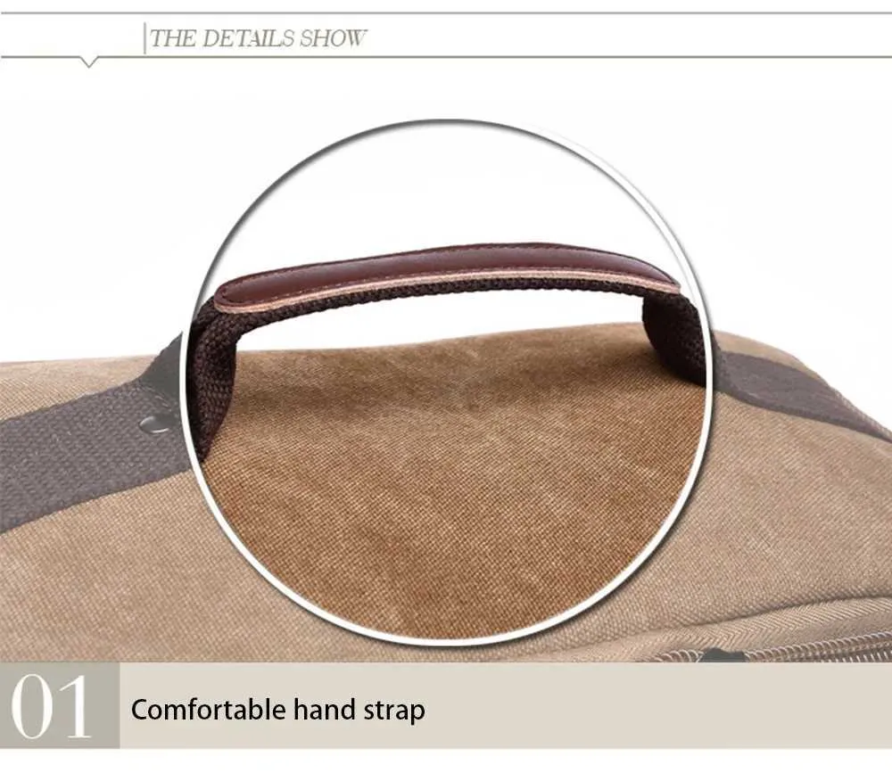 Vintage Canvas Backpack For Men Travel Laptop Rucksack Large_voghion.com