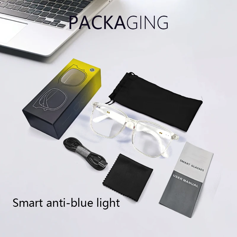 Smart Glasses AI Bluetooth Call Translation Voice Assistant Glasses UV Protection Sunglasses Anti Blue Ray Eyeglasses_voghion.com
