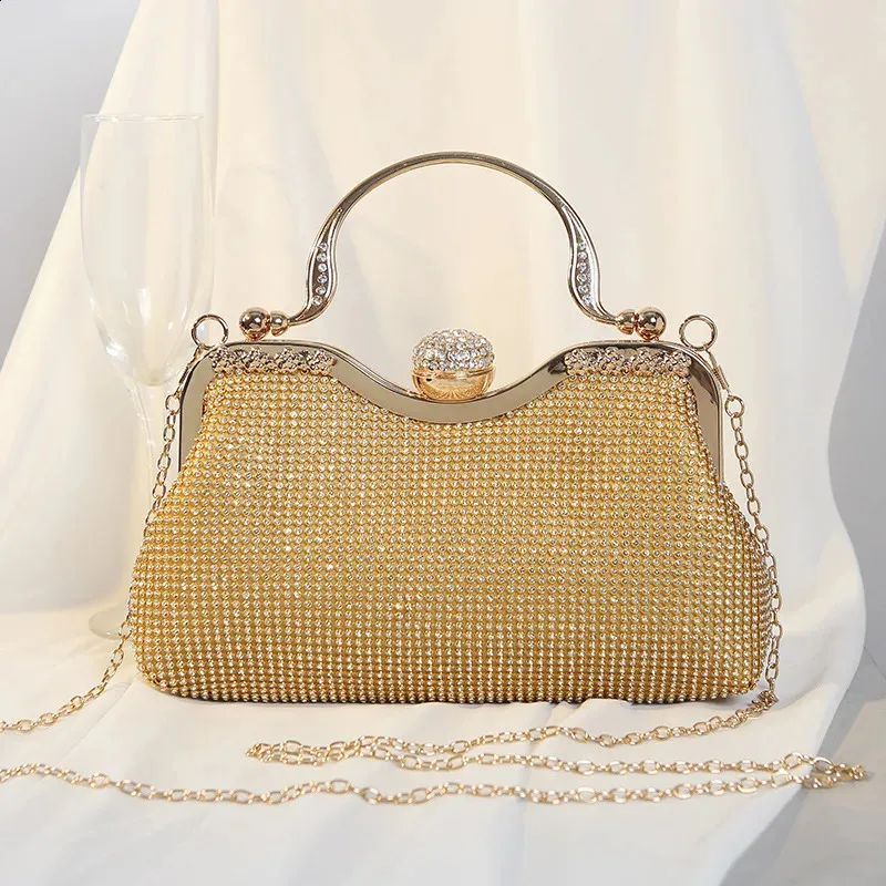 Γυναικεία Βραδινή Τσάντα Dia Messenger Γυναικείο Sier Πορτοφόλι Γάμου για Πάρτι, Δεξιώσεις, Μαύρο, Χρυσό, Bolsas Mujer 240827_voghion.com