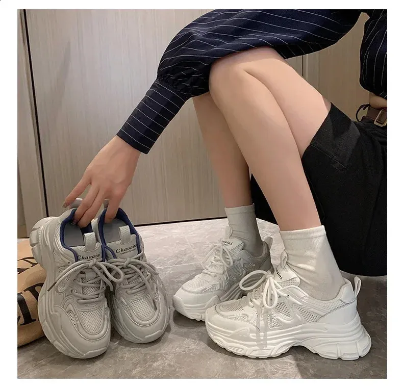 Dad Mesh Breathable Womens Running Shock Absorption Light Sneakers Platform Shoes 240809_voghion.com