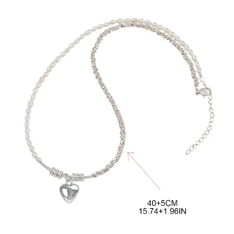 Chains Sweet Cool Heart Stackable Necklace Temperament Clavicle Chain Collar_voghion.com
