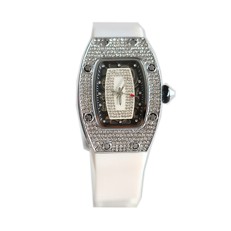 Riicht Moudetrend Nei Damen Wäin Eemer Mikro Nuecht Glühende Voll Diamant Silikonband Waasserdicht Quartz Auer_voghion.com