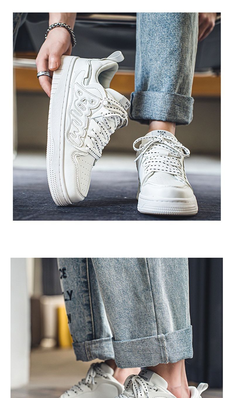 Herbst Winter Neue Weiße Jugend Mode Sport et Casual Herren Trendy Low Top Kleine Paar Board Schuhe_voghion.com
