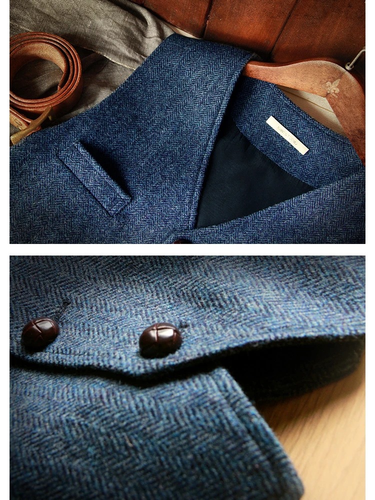 Men's clothing slim herringbone vest casual business professional formal wear_voghion.com