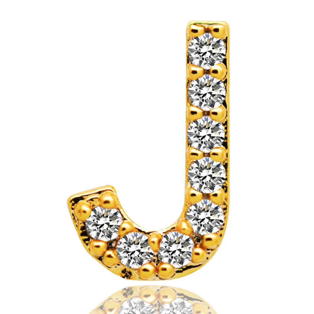 & Oro bianco ghiacciato A-Z Lettera personalizzata Grillz Full Dia fai da te Fang Grills Dente inferiore Cap Hip Hop Dentale Bocca Denti_voghion.com