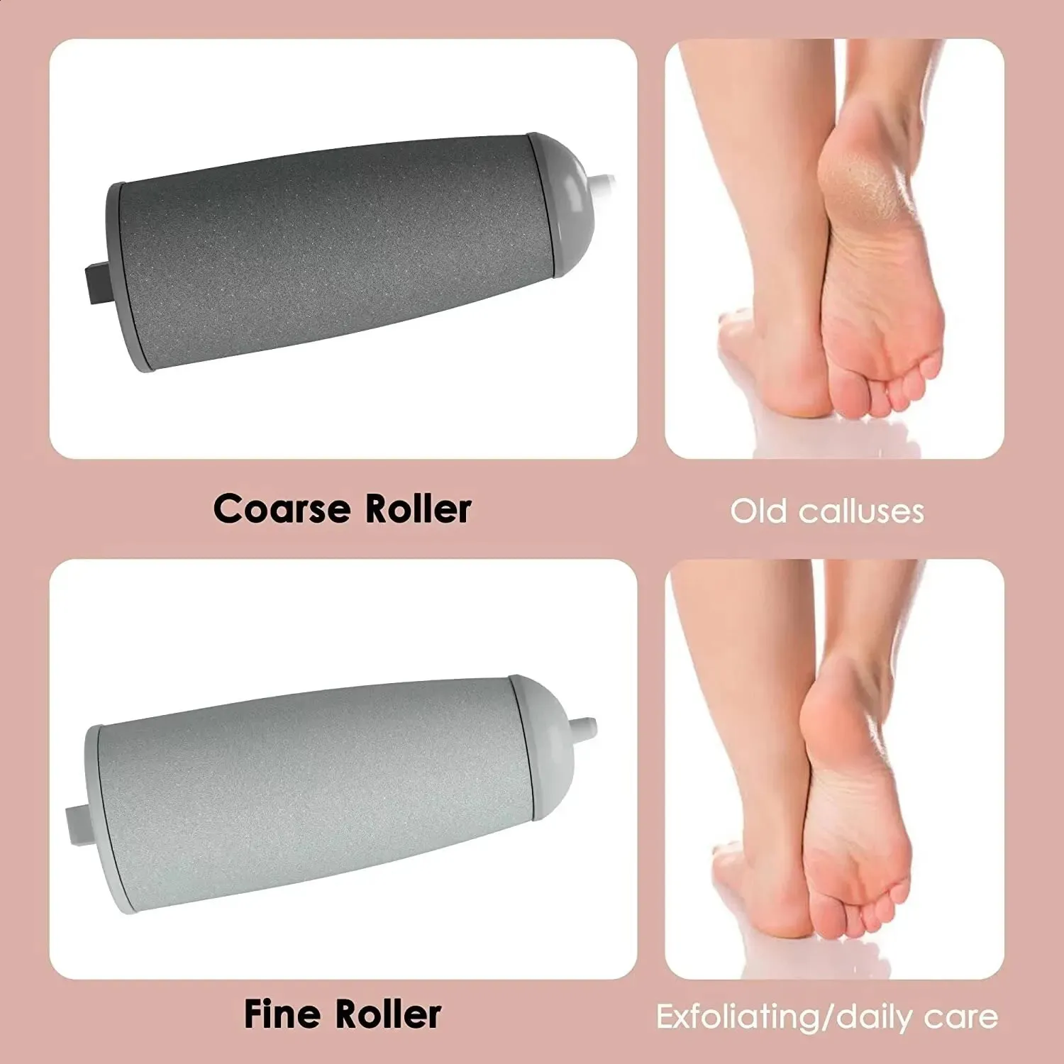 Pink Electric Foot Grinder - Hard Skin Removal, Rechargeable_voghion.com
