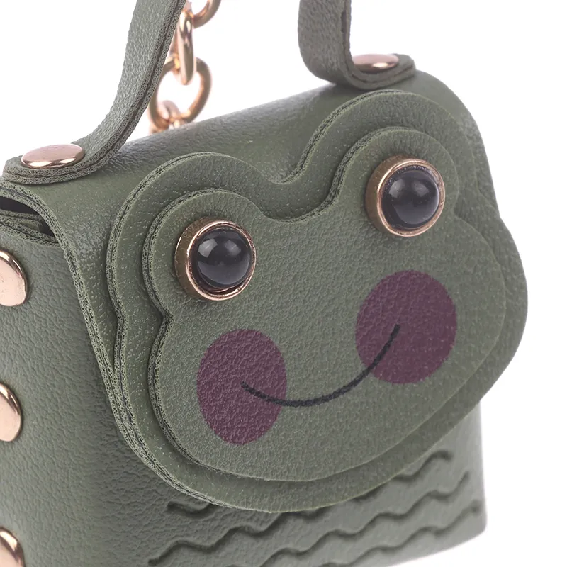 Creative Leather Frog Coin Purse Car Key Chain Pendant Bluetooth Headset Cute Keychain Mini Storage Bag_voghion.com