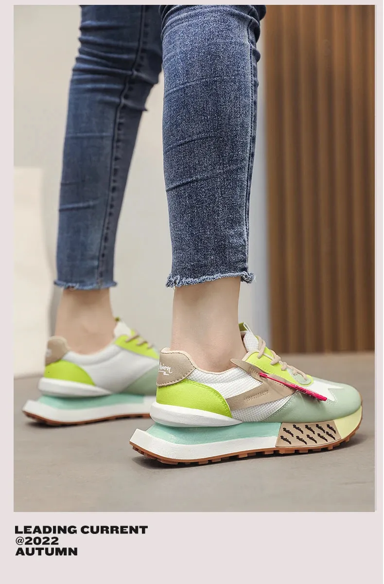 Women's Thick Soled Daddy Shoes Breathable Mesh Sports Trainers_voghion.com